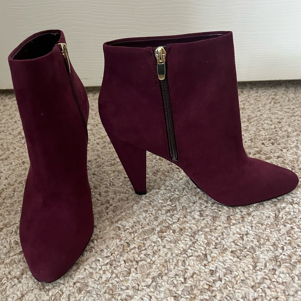 Aldo - Burgundy Suede Booties